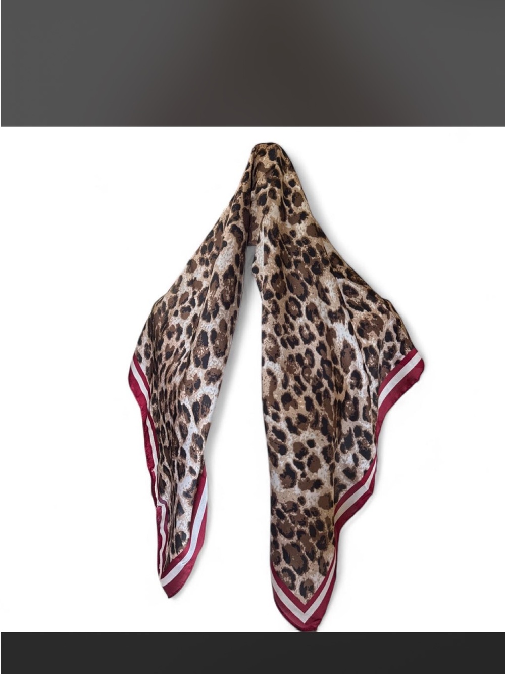 Princess Polly Leopard Print Scarf with Red Trim